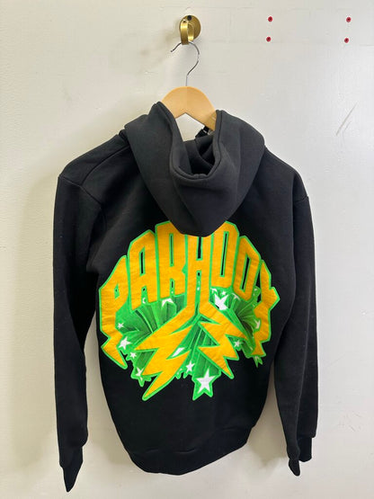 Preowned Paradox Black Green Hoodie Size Small