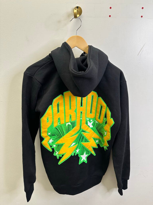 Preowned Paradox Black Green Hoodie Size Small