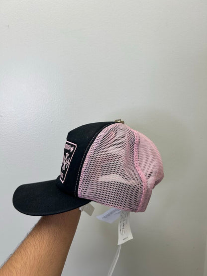 Preowned Chrome Hearts Pink Black CH Trucker