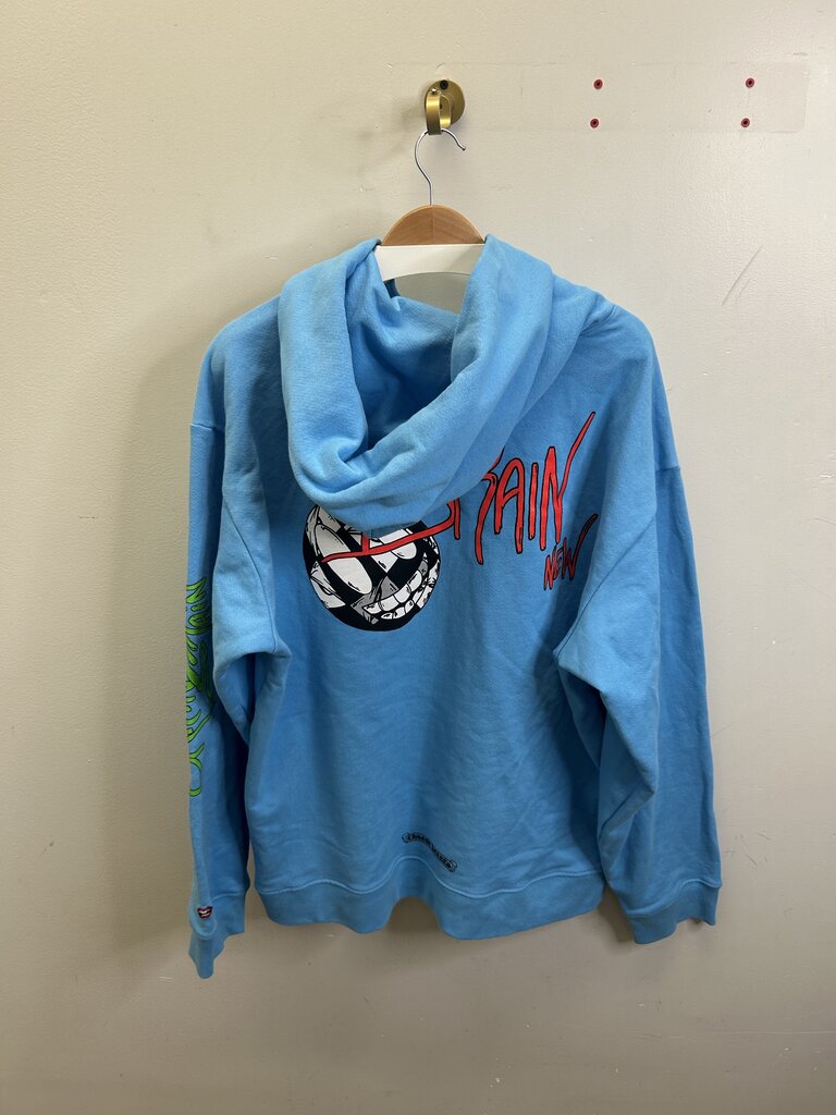 Preowned Chrome Hearts Matty Boy Brain New Blue Hoodie sz.XXL