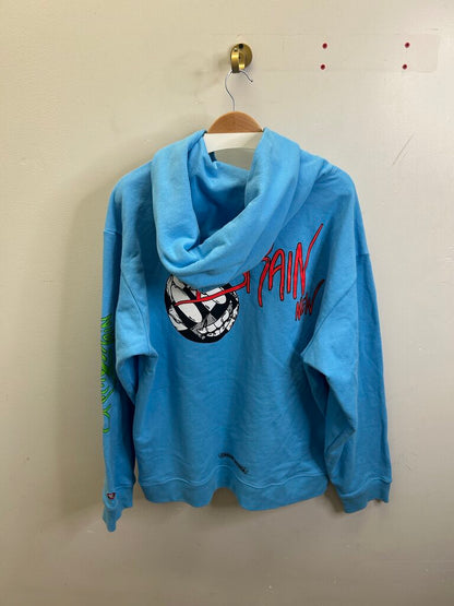 Preowned Chrome Hearts Matty Boy Brain New Blue Hoodie sz.XXL