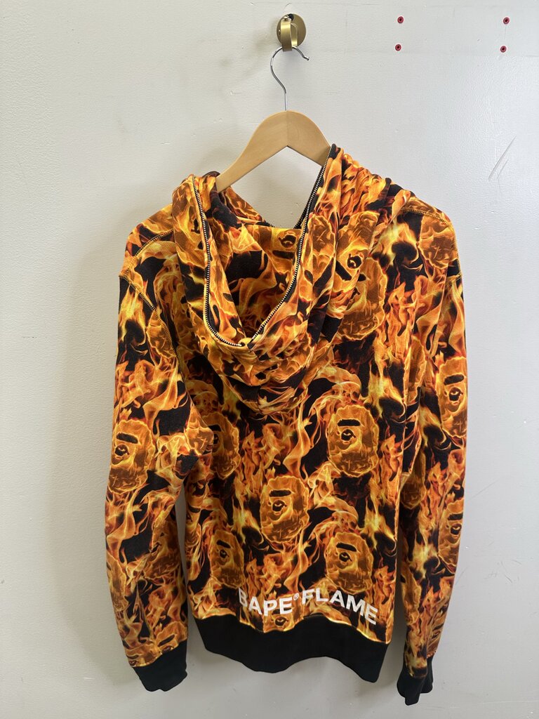 Preowned Bape Flame Zip Size Large
