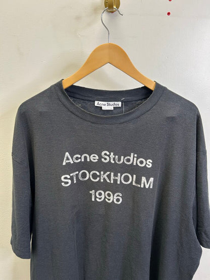 Preowned Acne Studio Stockholm 1996 Distressed Black Tee sz.XL