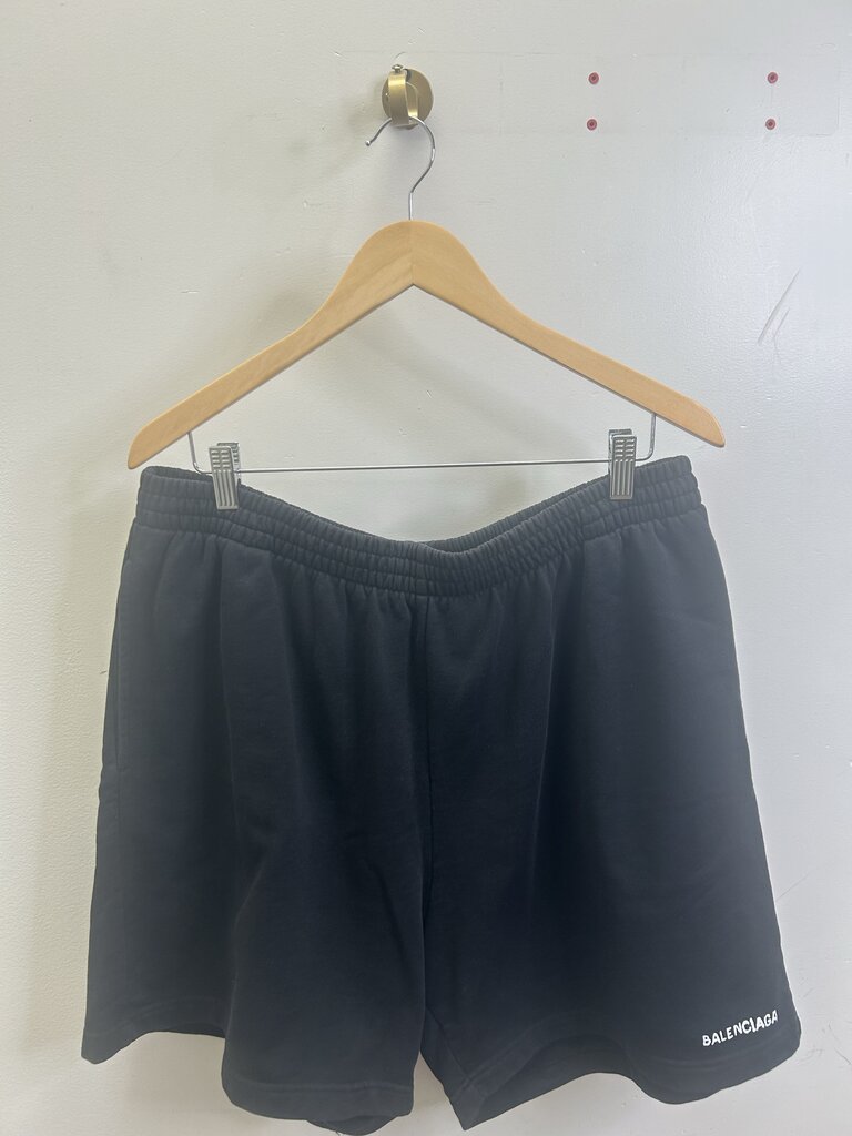 Preowned Balenciaga Black & White Heavy Ink Shorts sz.L