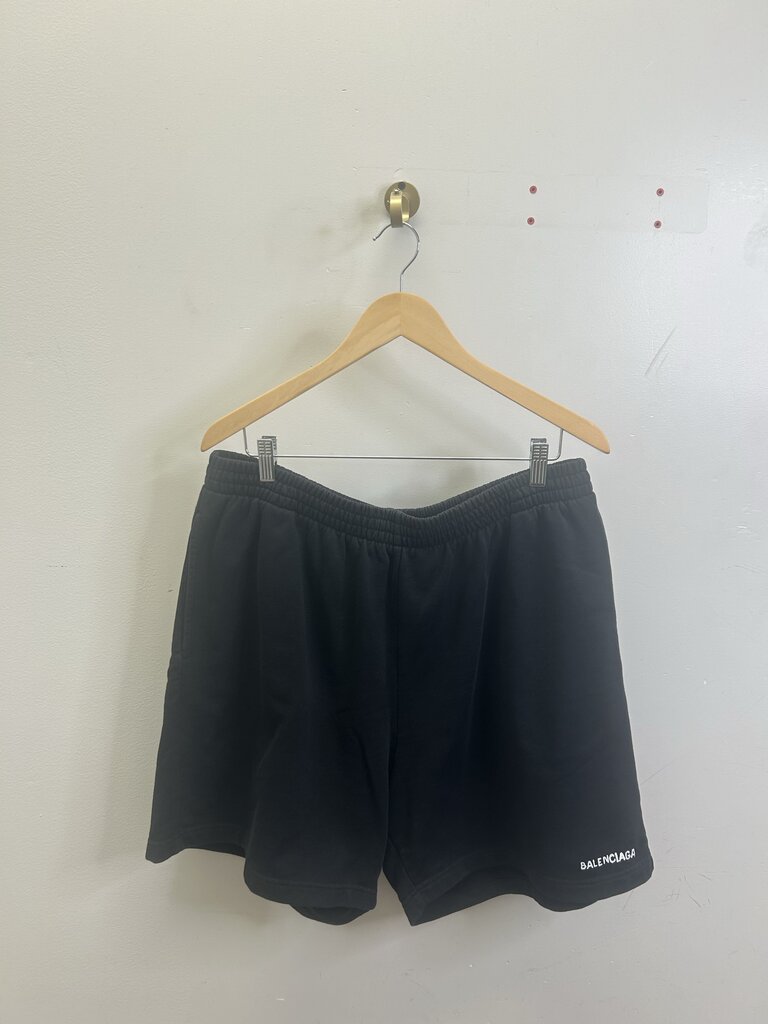 Preowned Balenciaga Black & White Heavy Ink Shorts sz.L