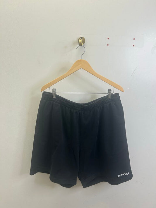 Preowned Balenciaga Black & White Heavy Ink Shorts sz.L