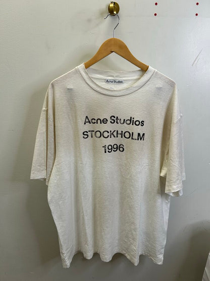 Preowned Acne Studio Stockholm 1996 Distressed White Tee sz.XL