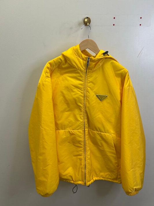 Preowned Prada Yellow Puffer Jacket Size Large