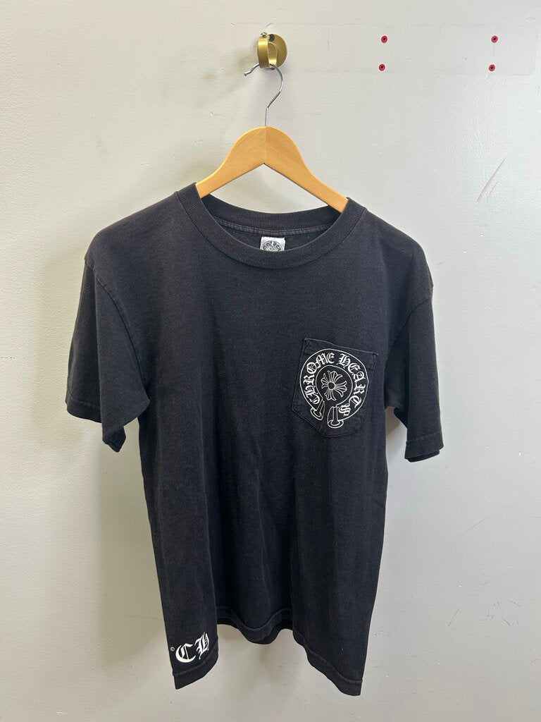 Preowned Chrome Heart Black White Vintage Tee size M