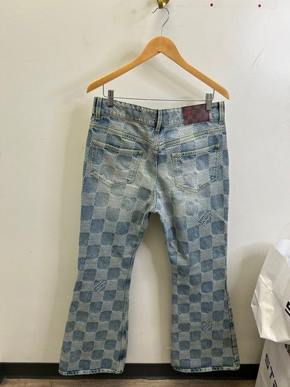New Louis Vuitton Damier Flare Lightwash Denim size 32