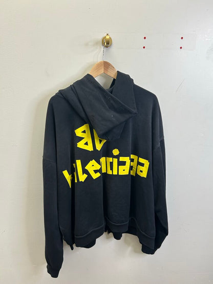 Preowned Balenciaga Black Yellow Tape Zip Size XXL
