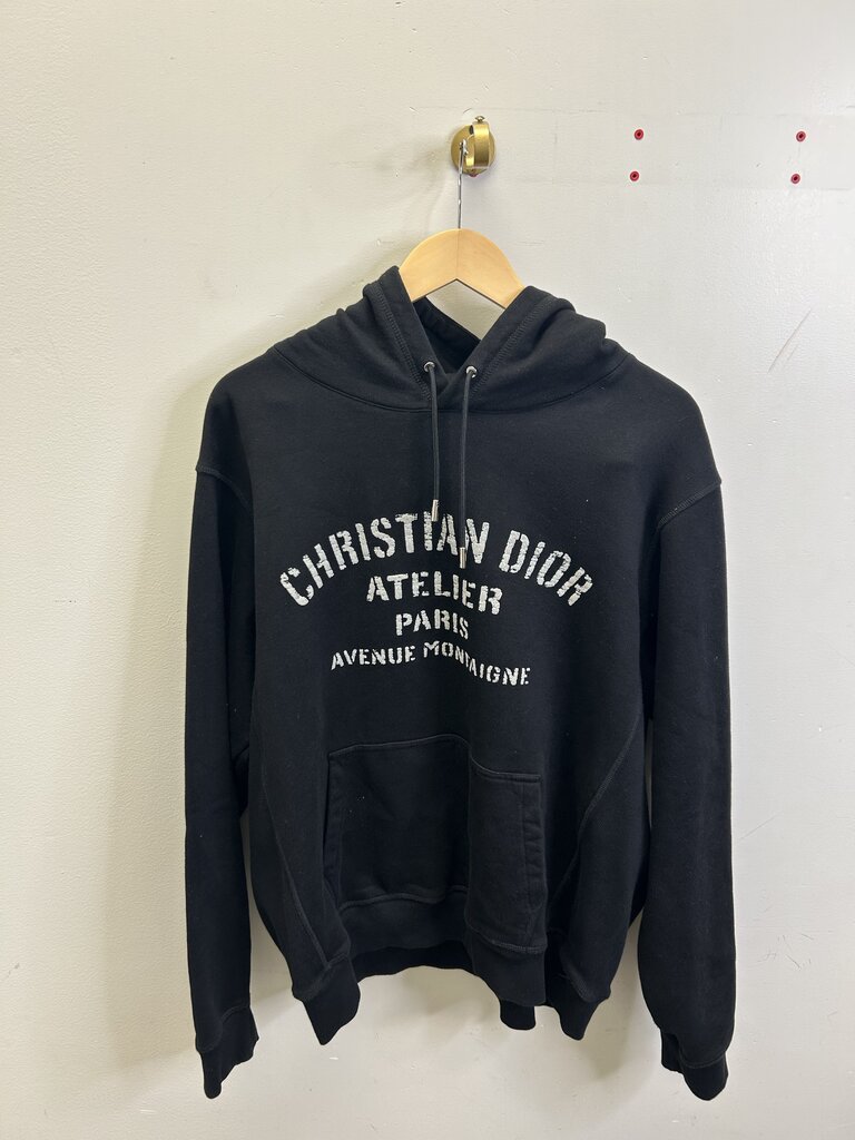 Preowned Dior Black Grey Athlete Hoodie size L