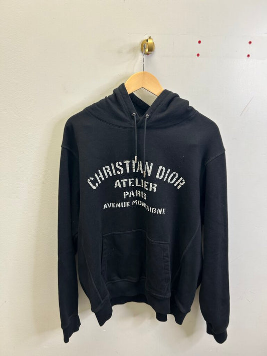 Preowned Dior Black Grey Athlete Hoodie size L