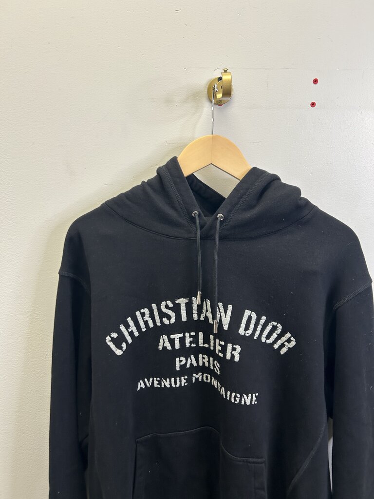 Preowned Dior Black Grey Athlete Hoodie size L