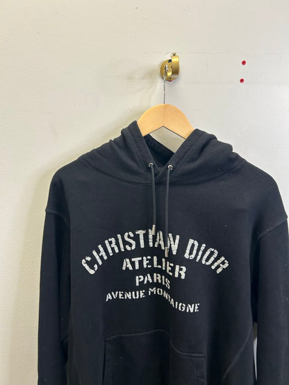 Preowned Dior Black Grey Athlete Hoodie size L