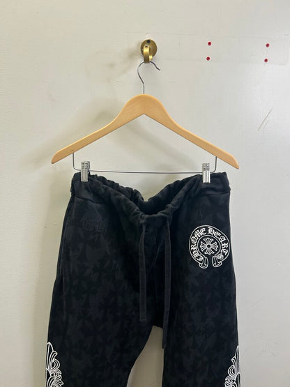 Preowned Chrome Heart Monogram Black Sweatpants size XL