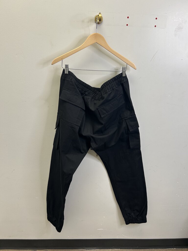 New Rick Owens Black Cargo Work Pants size 2XL