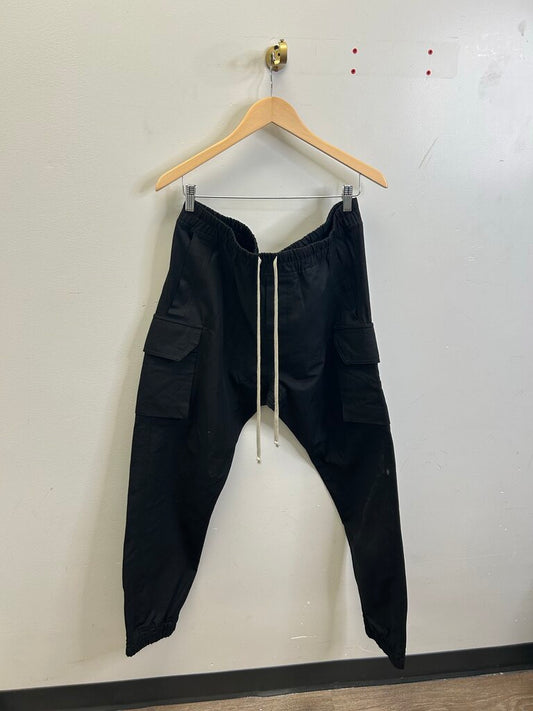 New Rick Owens Black Cargo Work Pants size 2XL