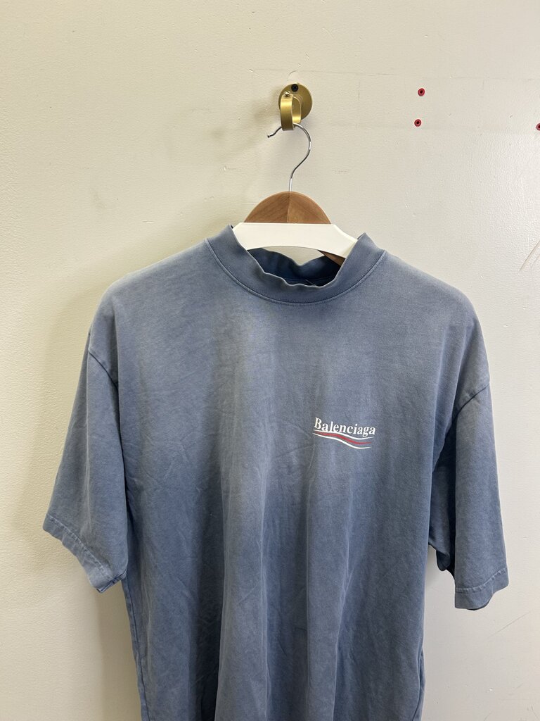 Preowned Balenciaga Fade Blue Campaign Tee sz.M