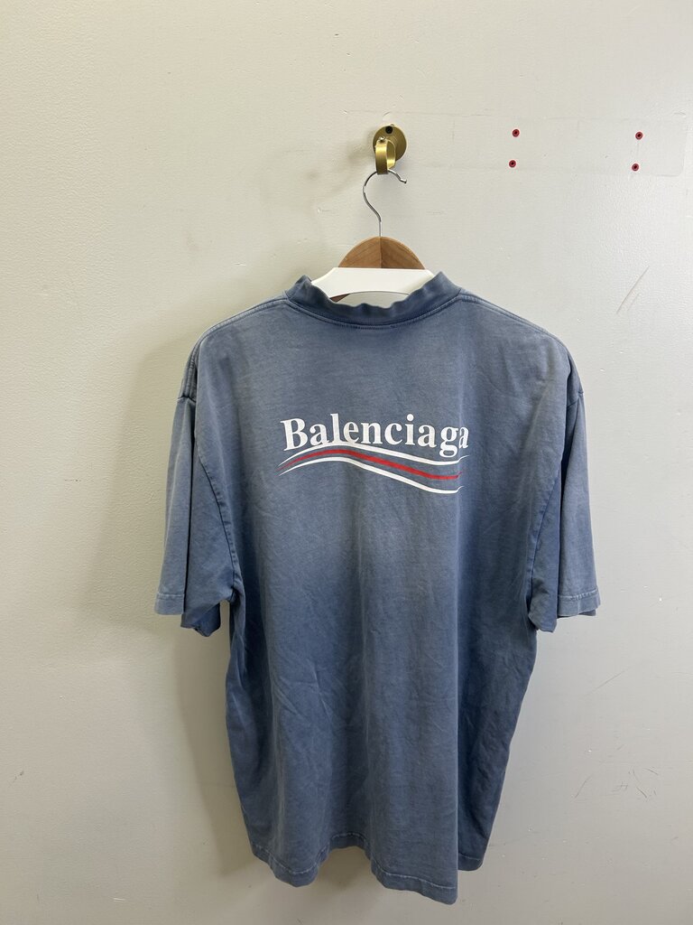 Preowned Balenciaga Fade Blue Campaign Tee sz.M