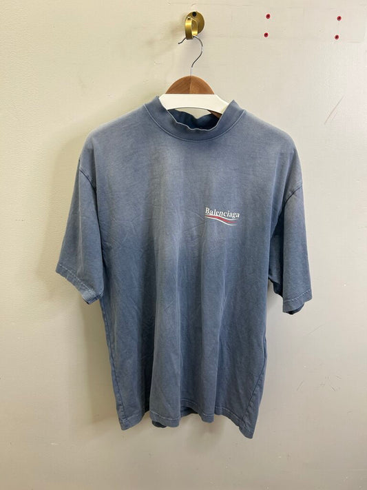 Preowned Balenciaga Fade Blue Campaign Tee sz.M