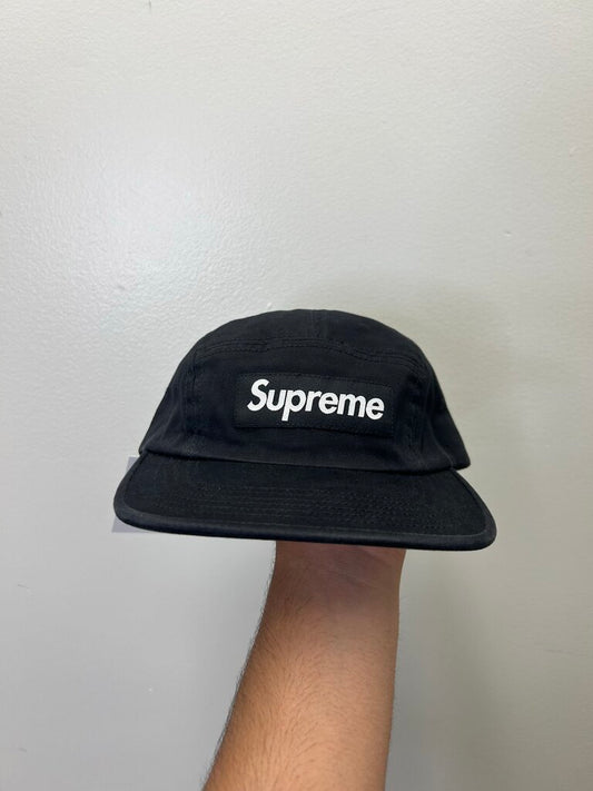 New Supreme Black White Camp Cap