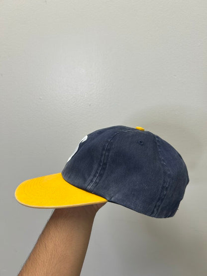 New Supreme Faded S Logo Cap Navy Yellow