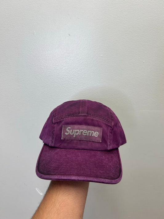 New Supreme Overdyed Camp Cap Purple