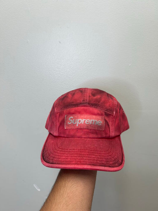 New Supreme Overdyed Camp Cap Red