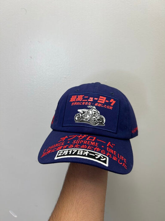 New Supreme Navy Red ATV Cap