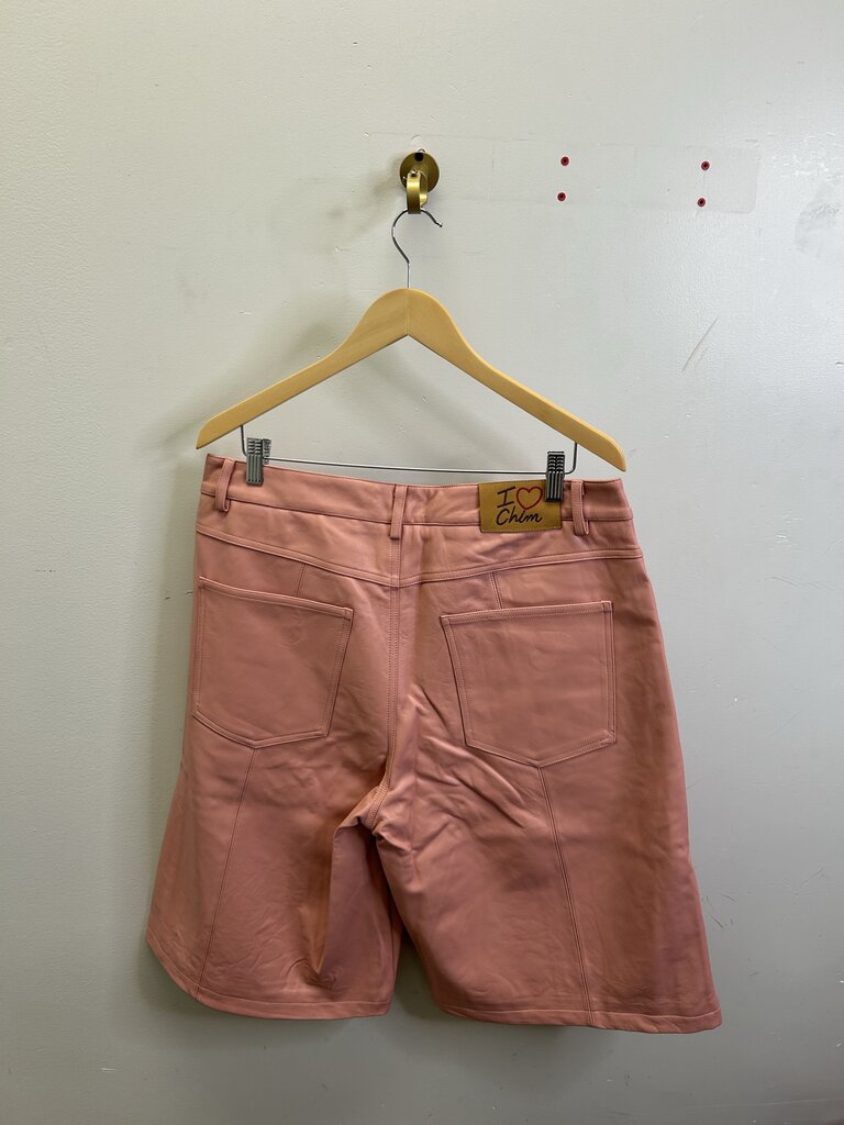 New HMDD Pink Leather Shorts Sz. L