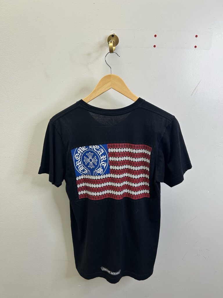 Preowned Chrome Hearts Flag USA Black Tee sz.S