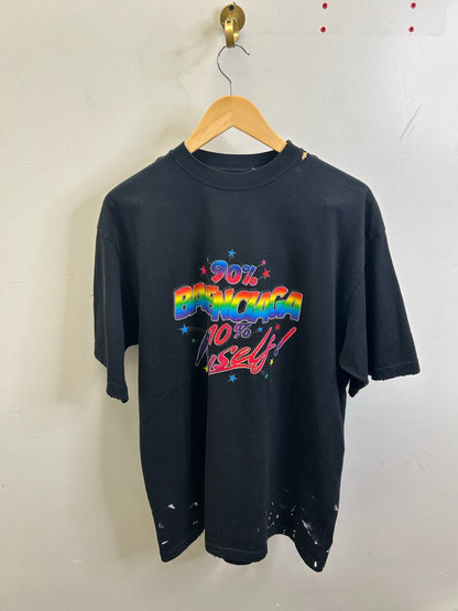 New Balenciaga 90% Multicolor Black Tee sz.XS ( M-L)