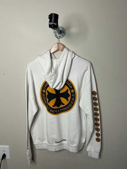 Preowned Chrome Hearts White Yellow Chrome Hoodie sz.M