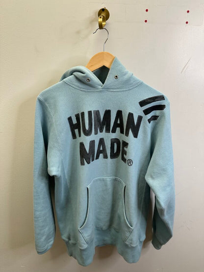 Preowned Human Made Blue Logo Hoodie Sz.small