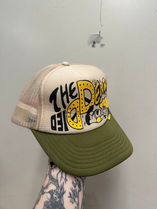 Preowned Kapital Cream Olive Trucker Hat