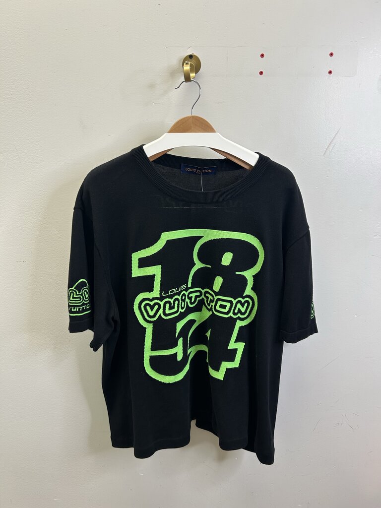 Preowned Louis Vuitton Virgil 1854 Black Lime Tee size XL