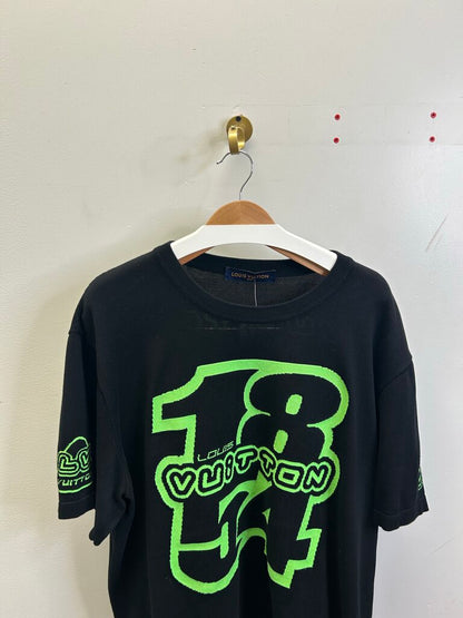 Preowned Louis Vuitton Virgil 1854 Black Lime Tee size XL