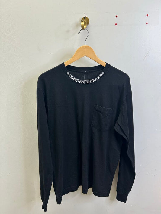 Preowned Chrome Heart Black ArmLogo L/S size XL