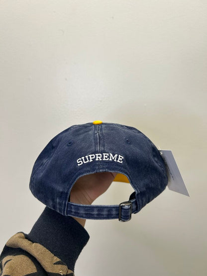 New Supreme S Logo Navy Yellow Hat
