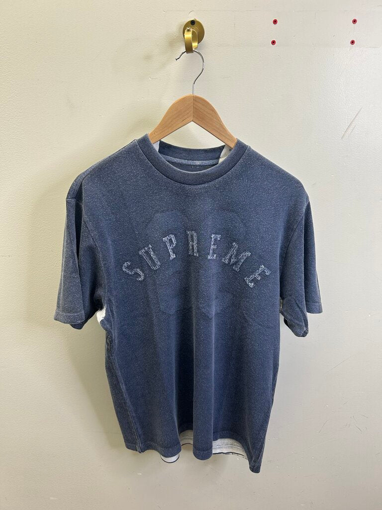 New Supreme Overprint Navy Tee sz.S