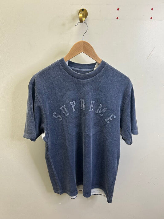 New Supreme Overprint Navy Tee sz.S