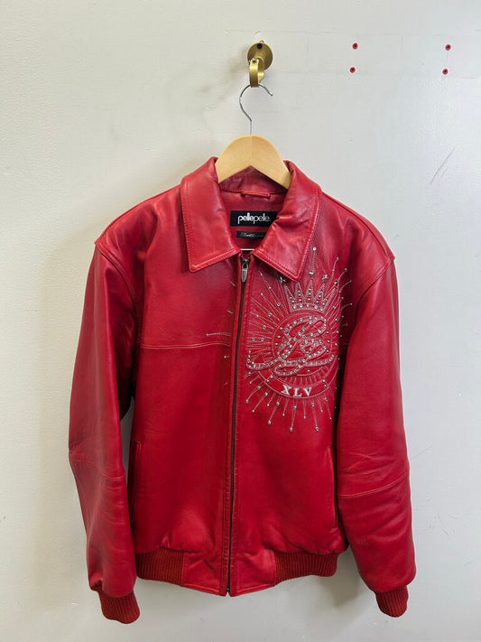 Preowned Pelle Pelle Red Leather Jacket Size Medium