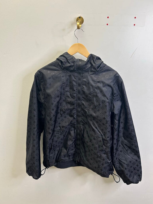 Preowned Louis Vuitton Black Monogram Windbreaker Jacket Size 48