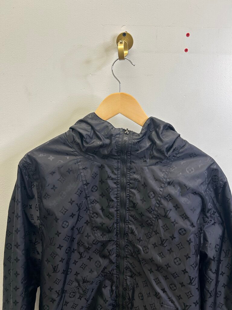 Preowned Louis Vuitton Black Monogram Windbreaker Jacket Size 48
