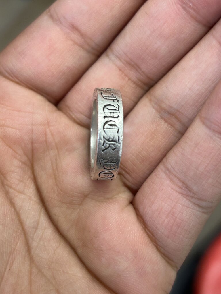 Preowned Chrome Hearts FU Ring size 7