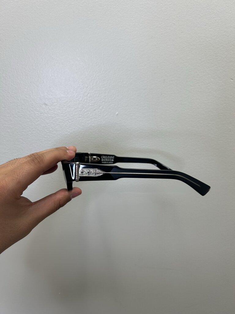 Preowned Chrome Hearts Tryvagagain Black Silver Frames