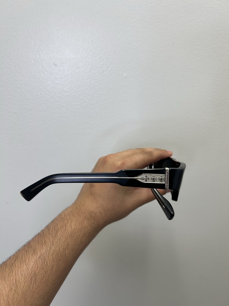 Preowned Chrome Hearts Tryvagagain Black Silver Frames
