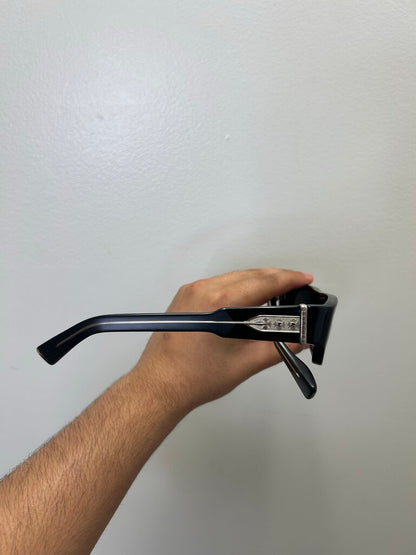 Preowned Chrome Hearts Tryvagagain Black Silver Frames