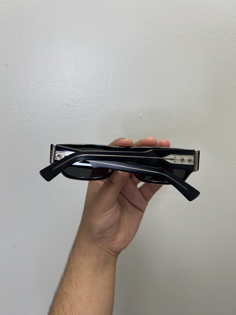 Preowned Chrome Hearts Tryvagagain Black Silver Frames